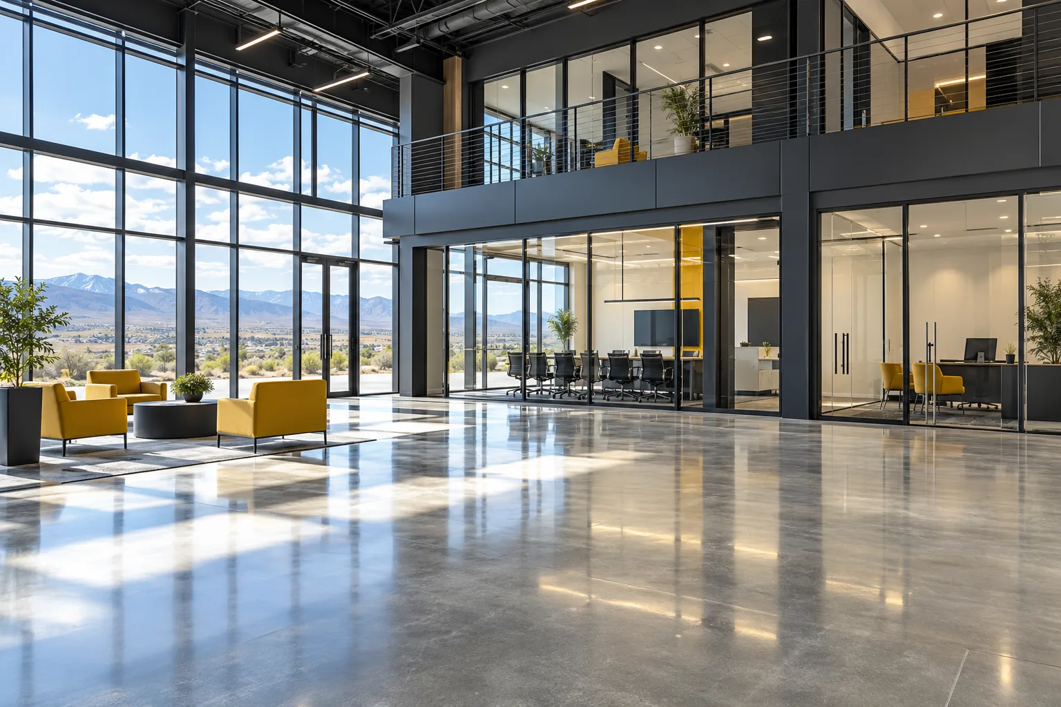 Modern commercial building interior