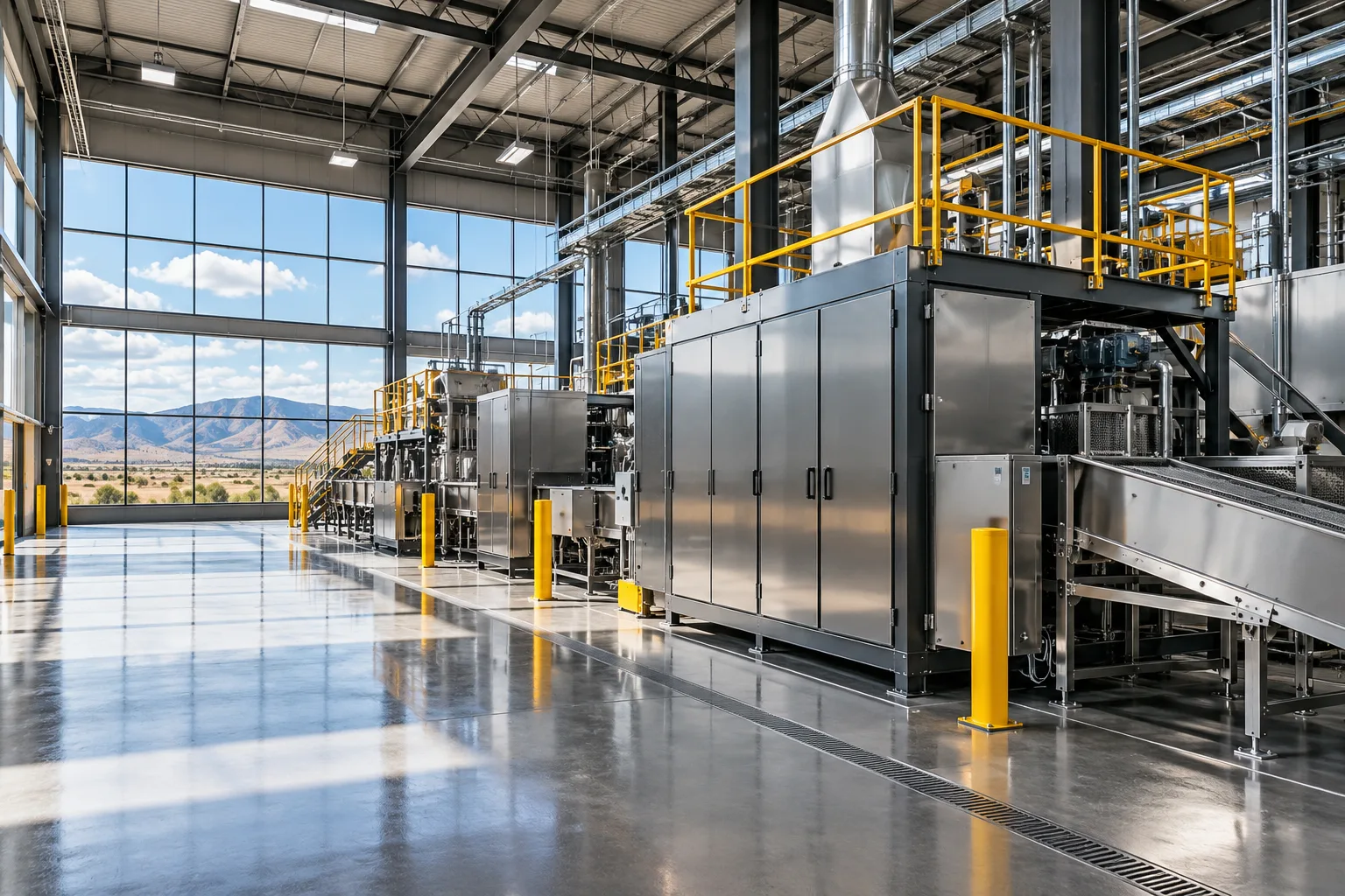 Clean industrial equipment exteriors